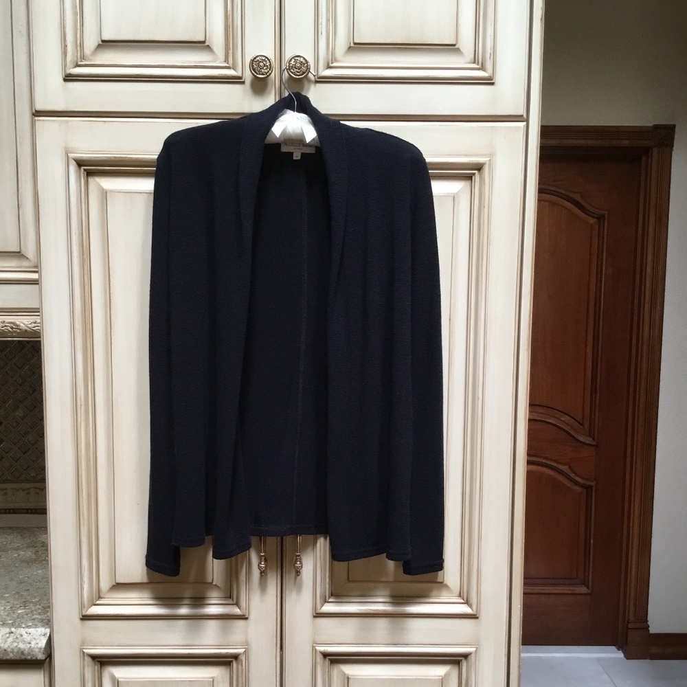 Michael Stars Black Open Front Lightweight Cardigan